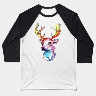 Watercolor Deer Baseball T-Shirt